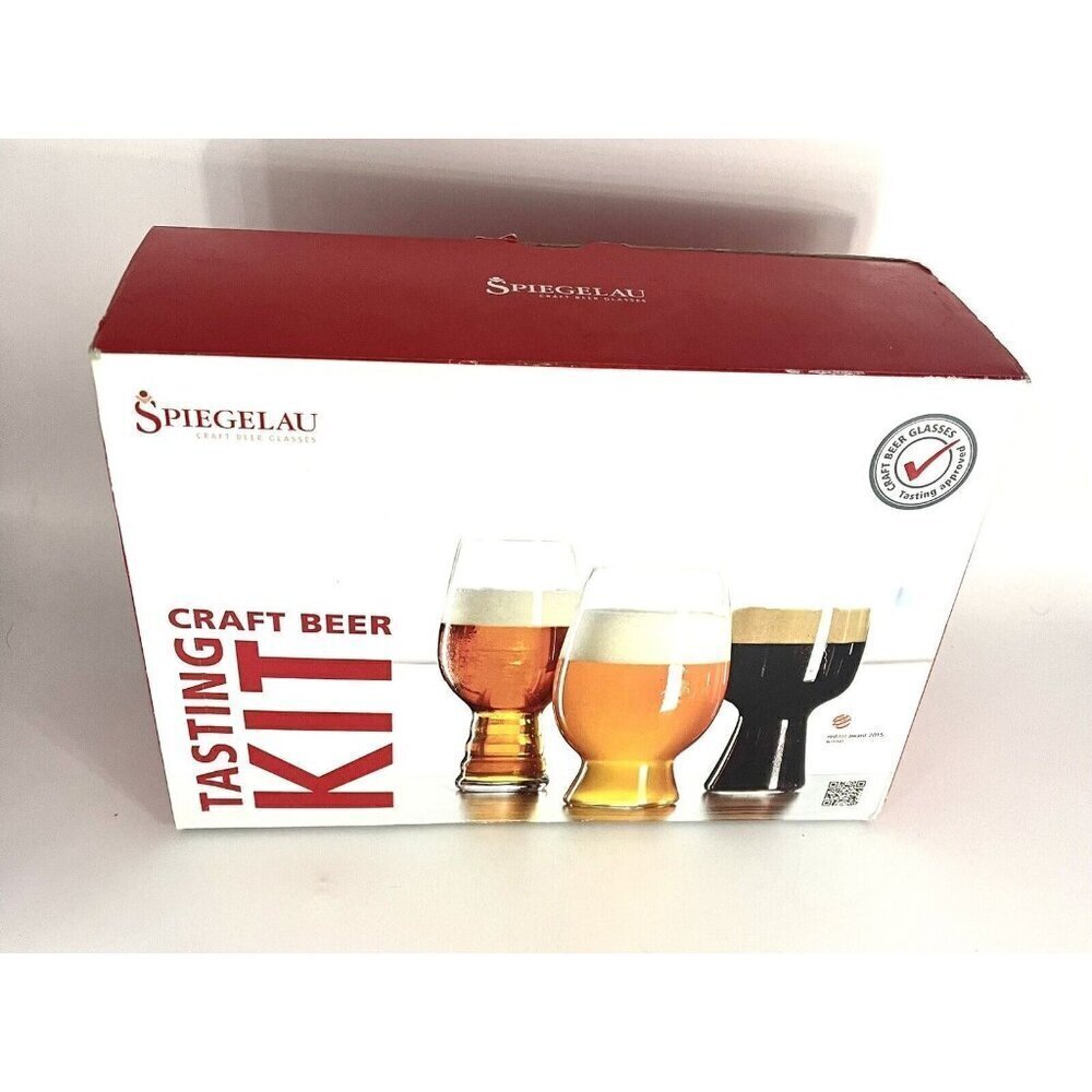 NIB Spiegelau Craft Beer Glasses Tasting Kit Set of 3 IPA Stout Crystal Barware